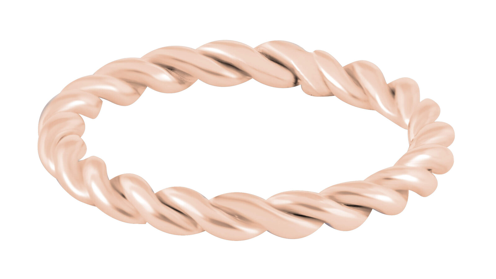 Moderní kroucený růžově zlacený prsten Troli / Obvod: 50 mm - 50 mm