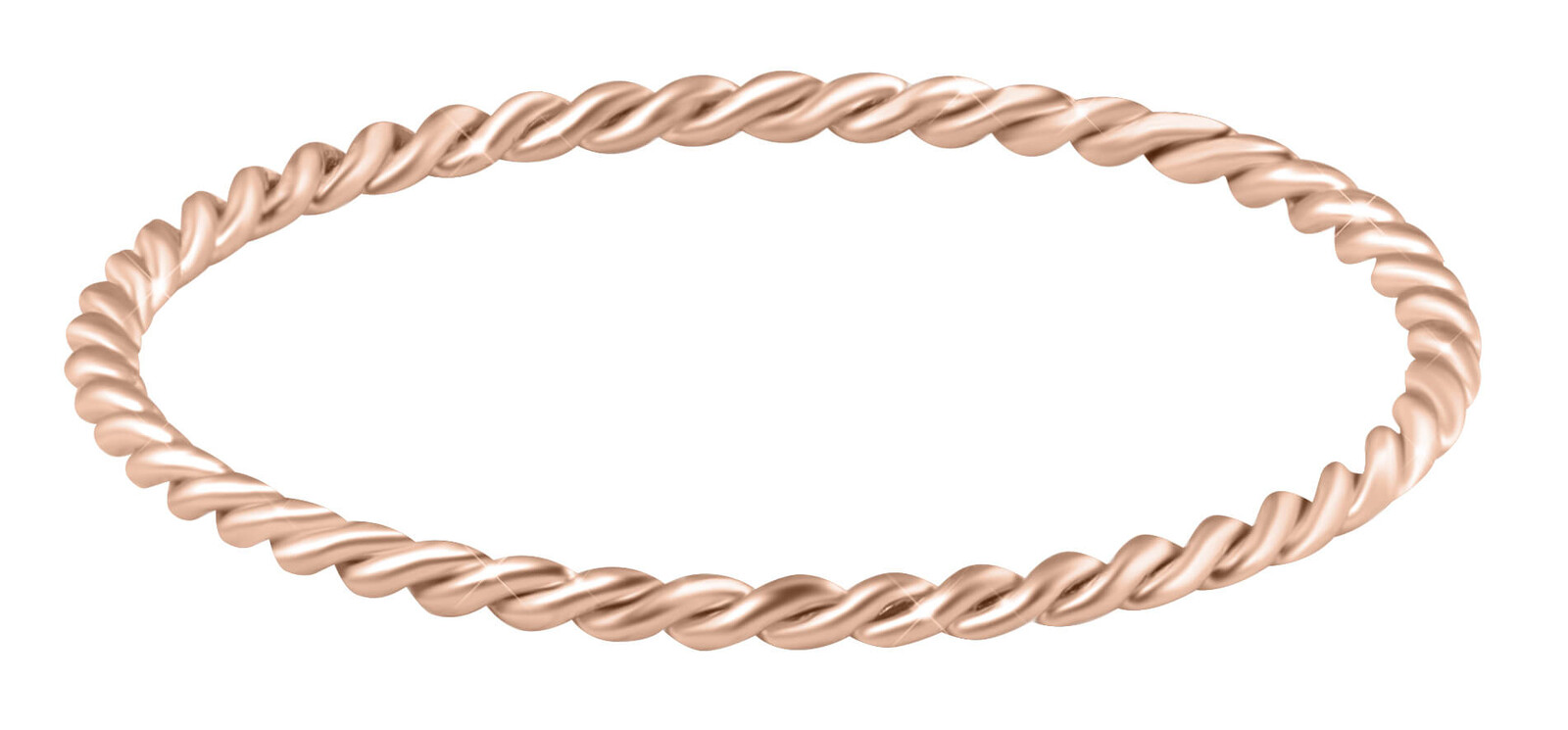 Minimalistický pozlacený prsten z oceli Rose Gold Troli / Obvod: 60 mm - 60 mm
