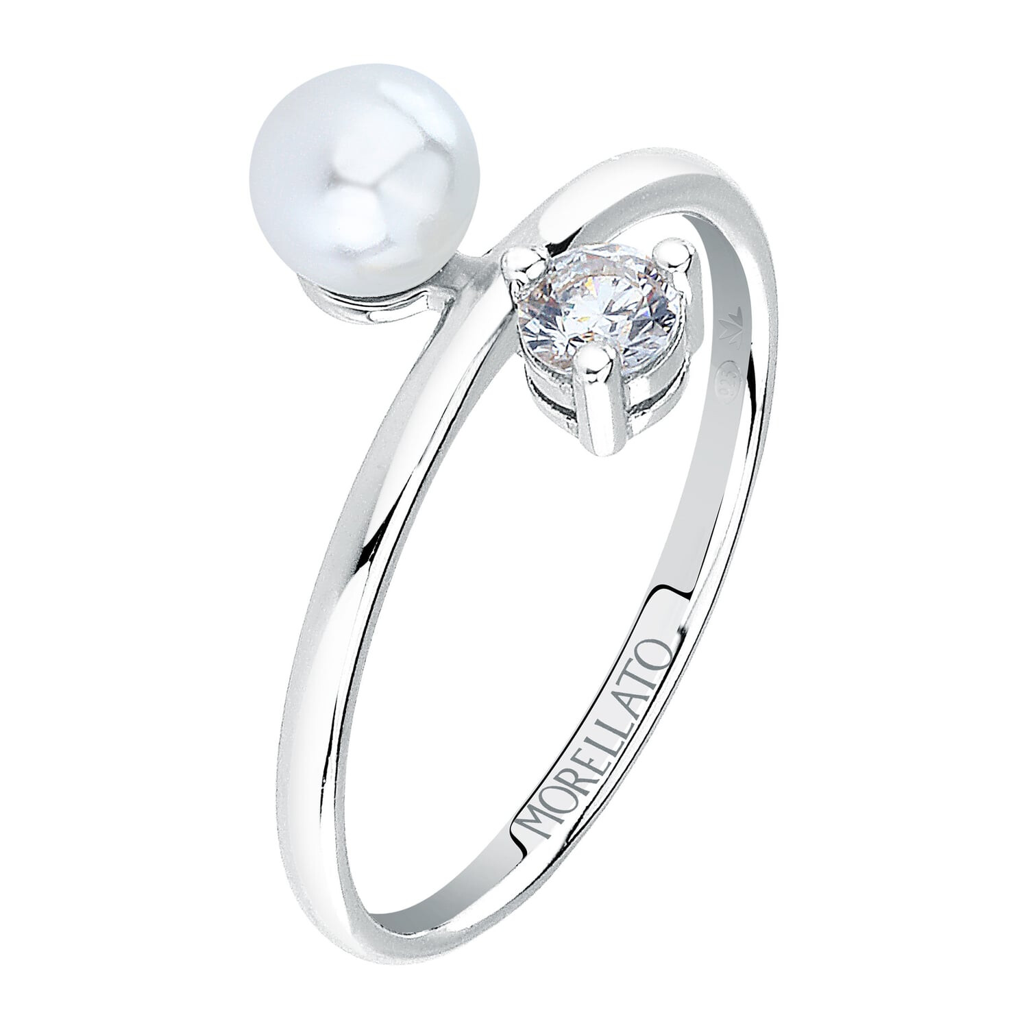 Nadčasový stříbrný prsten se zirkonem Perla SAWM12 Morellato / Obvod: 58 mm - 58 mm