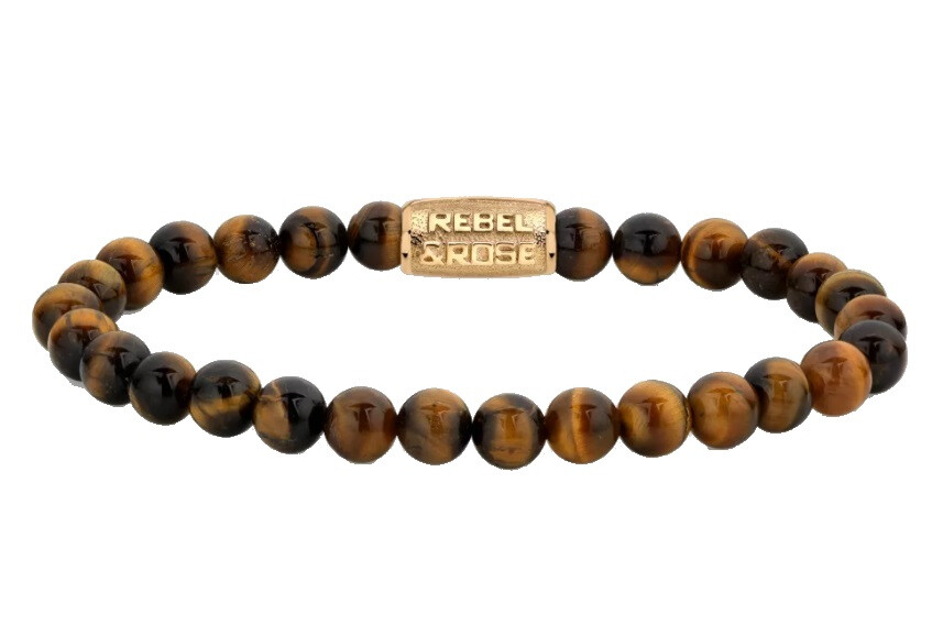 Korálkový náramek Tiger Lily Gold RR-60120-G Rebel&Rose / Rozměr: 16,5 cm - S