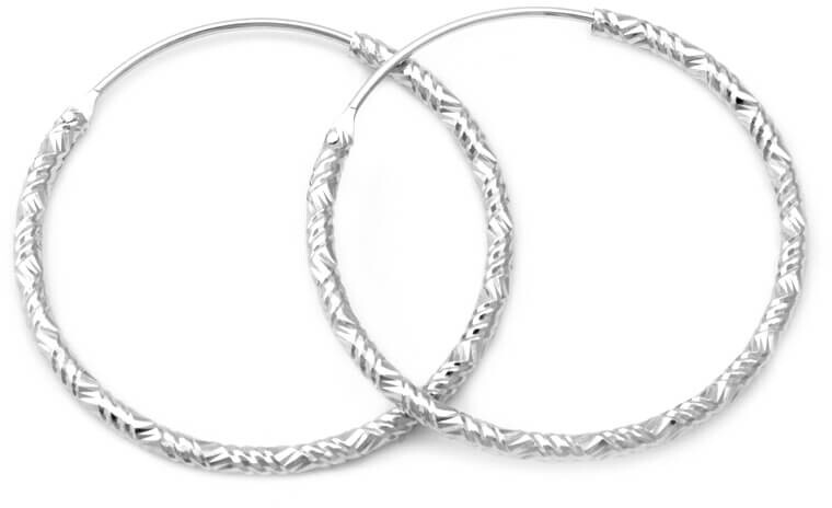 Luxusní kruhové stříbrné náušnice AGUC644/N Beneto / Průměr: 2,5 cm