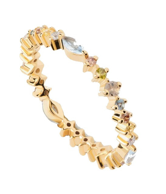 Pozlacený dámský prsten s barevnými zirkony Lotus Colors AN01-C80 Pdpaola / Obvod: 56 mm - 56 mm