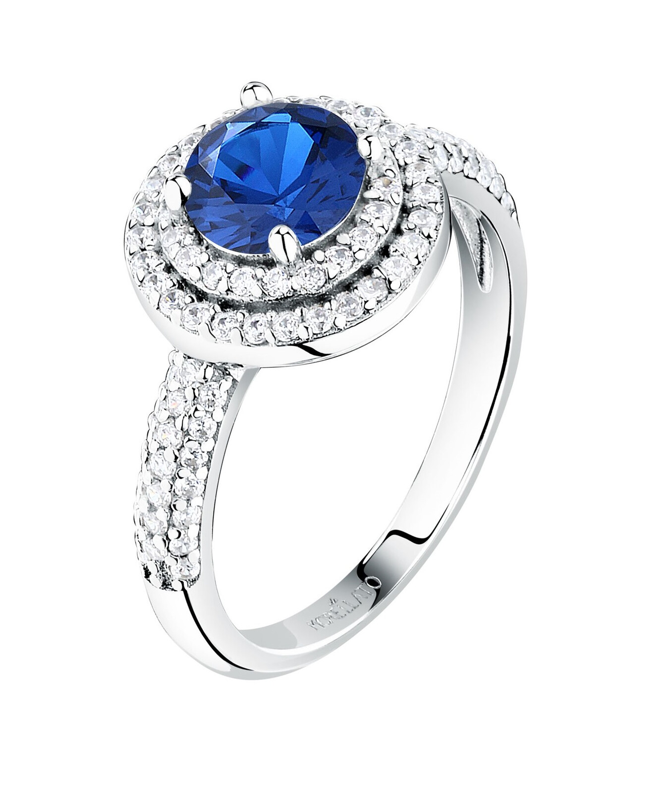 Blyštivý stříbrný prsten s modrým zirkonem Tesori SAIW27701 Morellato / Obvod: 58 mm - 58 mm