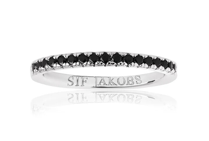 Stříbrný prsten s černými kubickými zirkony Ellera SJ-R2869-BK Sif Jakobs / Obvod: 54 mm - 54 mm