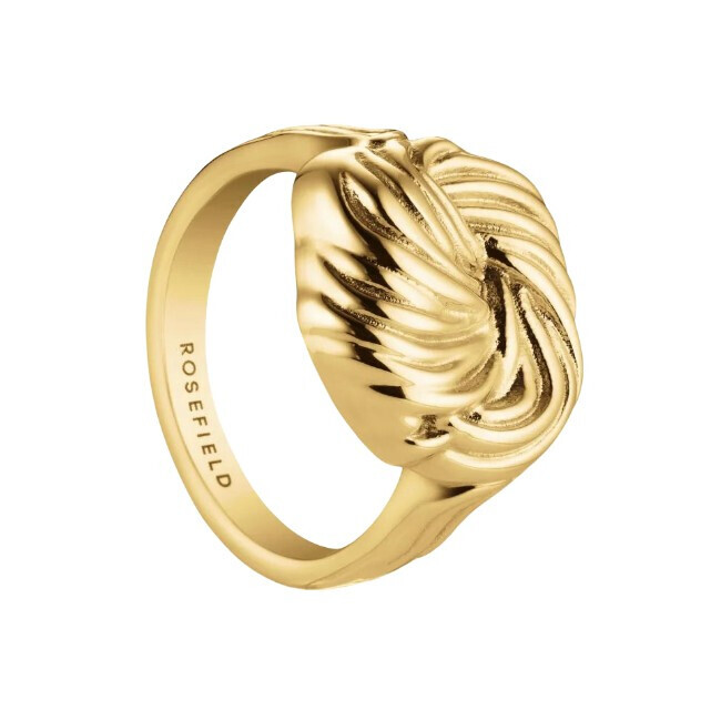 Luxusní pozlacený prsten Uzel Statement JRSK Rosefield / Obvod: 52 mm - 52 mm