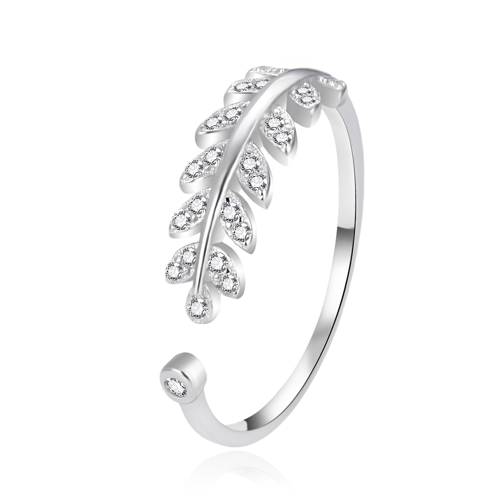 Stříbrný otevřený prsten se zirkony AGT-R60W Agato / Obvod: 62 mm - 62 mm