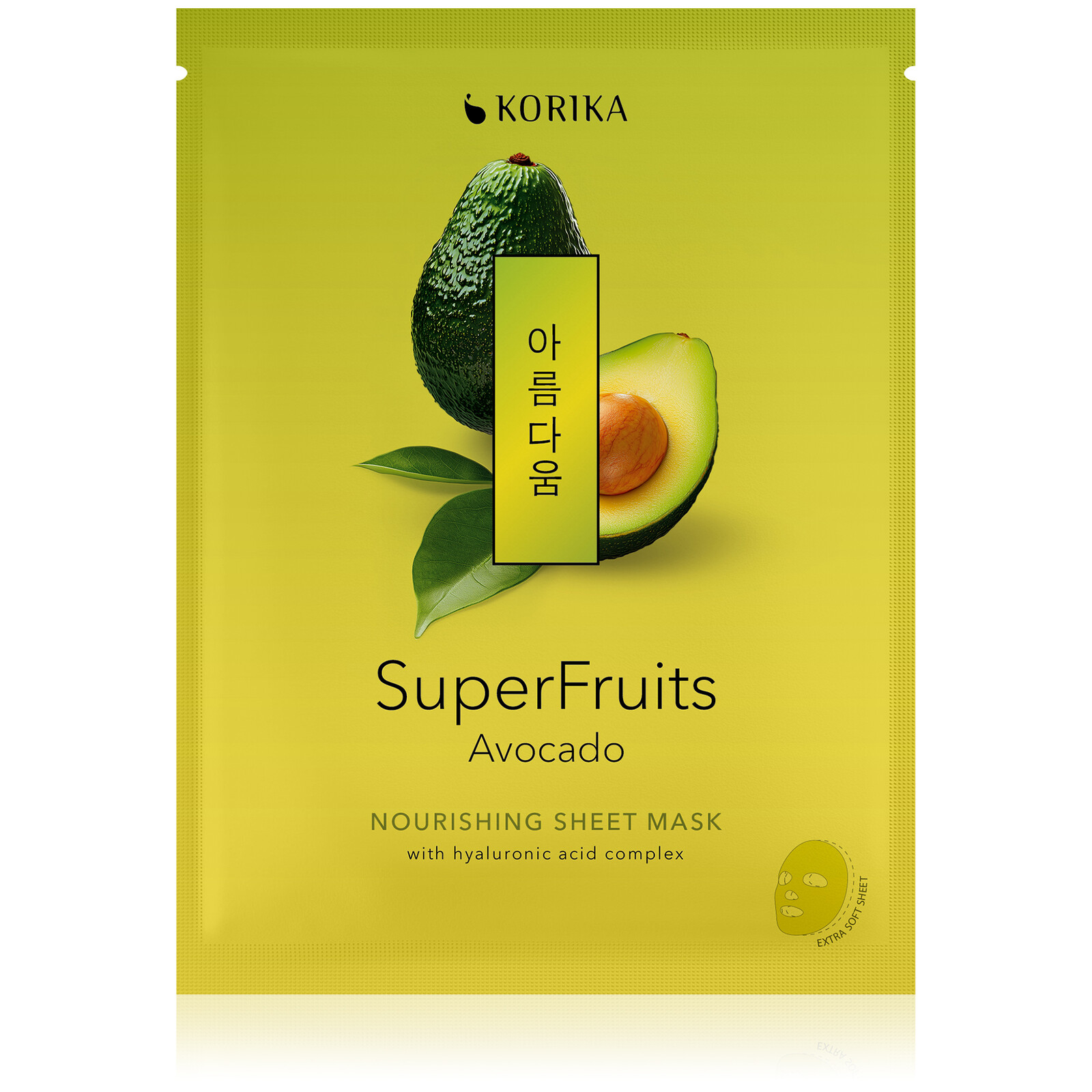 Vyživující plátýnková maska Superfruits Avocado (Nourishing Sheet Mask) Korika - 25 g