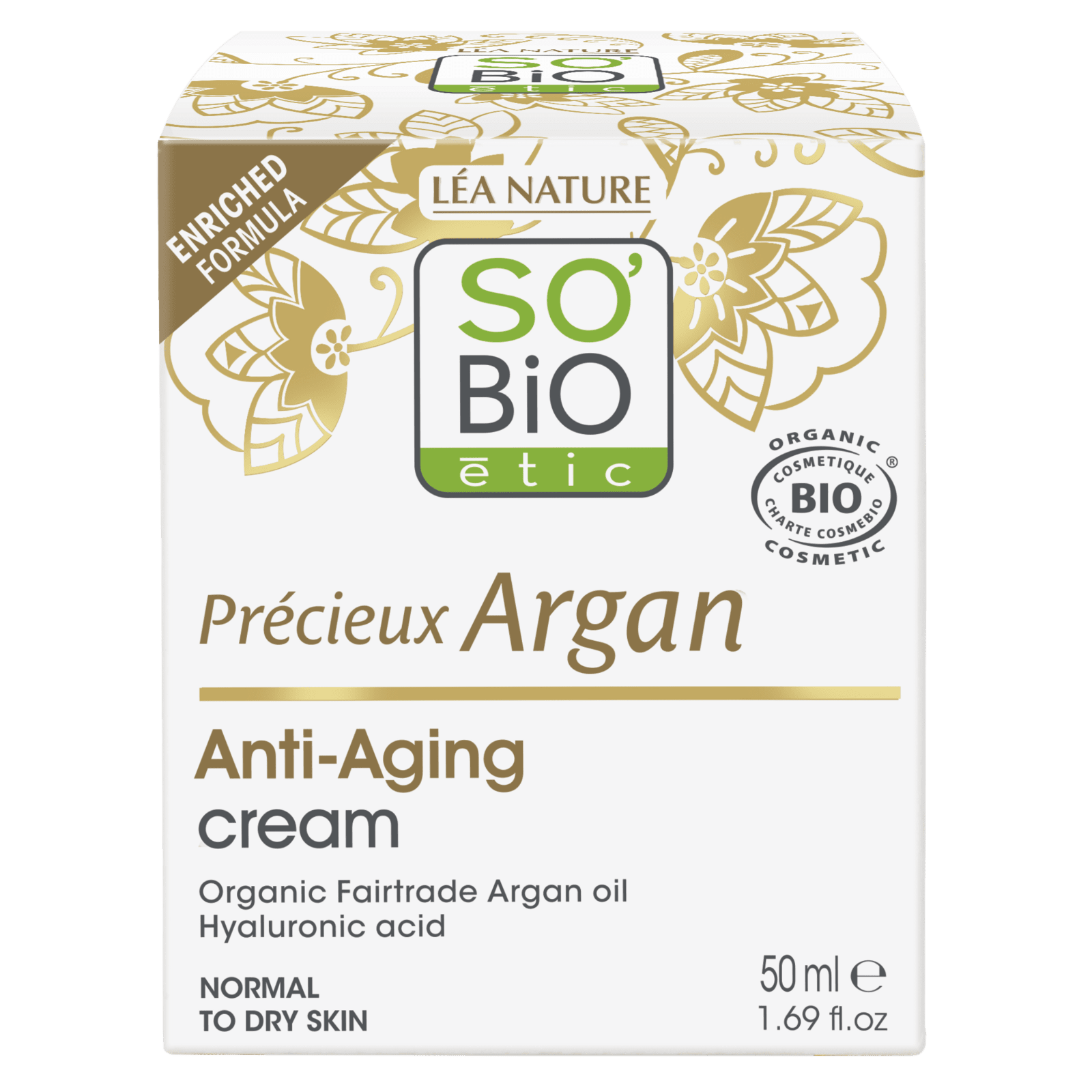 SO’BiO étic Anti-age Precieux Argan Krém denní BIO (50 ml) - hydratuje, zpevňuje a rozjasňuje pleť