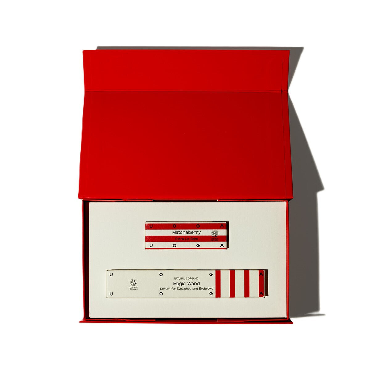 Uoga Uoga Dárková sada Intenzivní péče o rty, řasy & obočí Magic set - sérum na řasy a obočí a balzám na rty