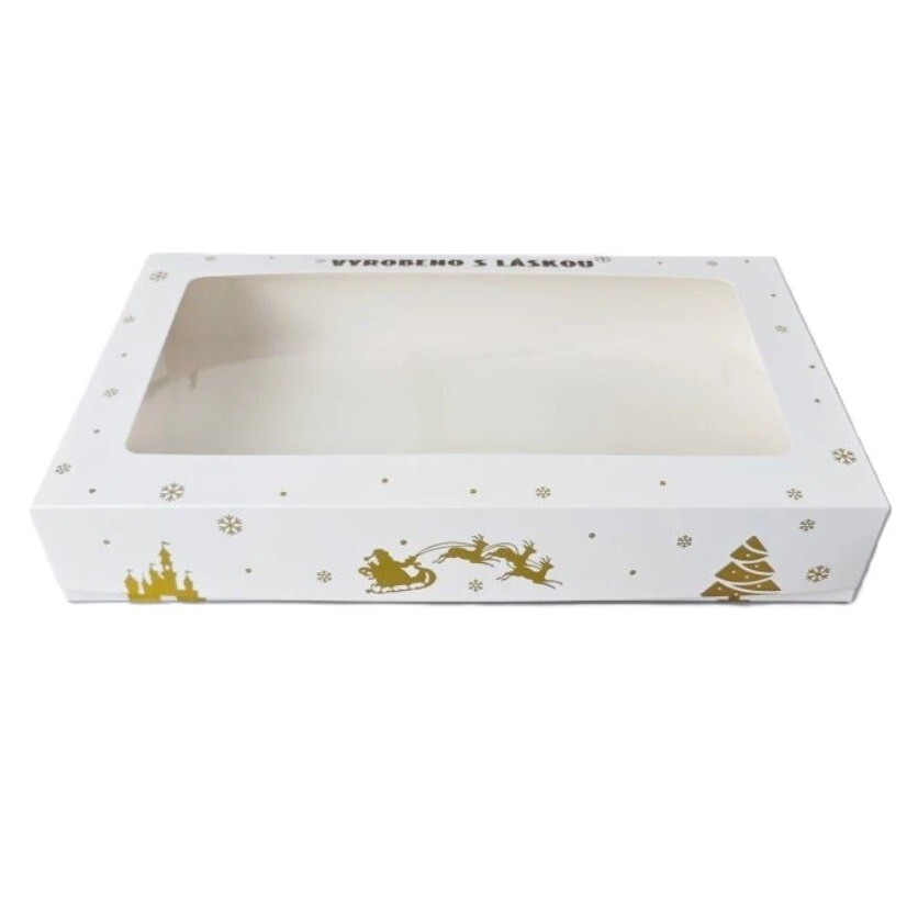Hospodyňkám.cz Krabička na vánoční cukroví Bílá Vyrobeno s láskou