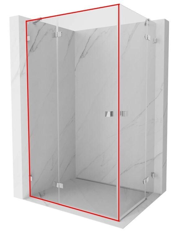 MEXEN LUNAR (M+D) sklo 140x200 cm 8 mm, transparentní, levé 834-140-000-00-00-L