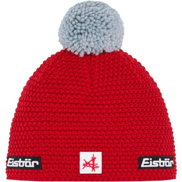 Eisbär JAMIE POMPON Pánská zimní čepice, červená, velikost