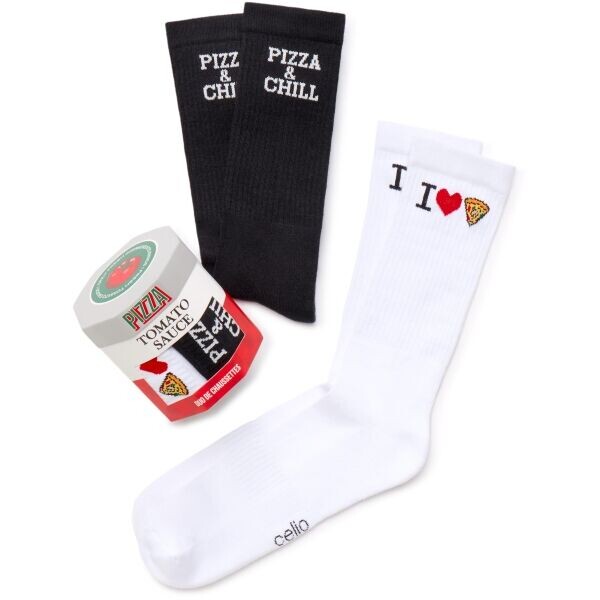 CELIO XMISOPIZZA Pánské ponožky v dárkovém balení, bílá, velikost