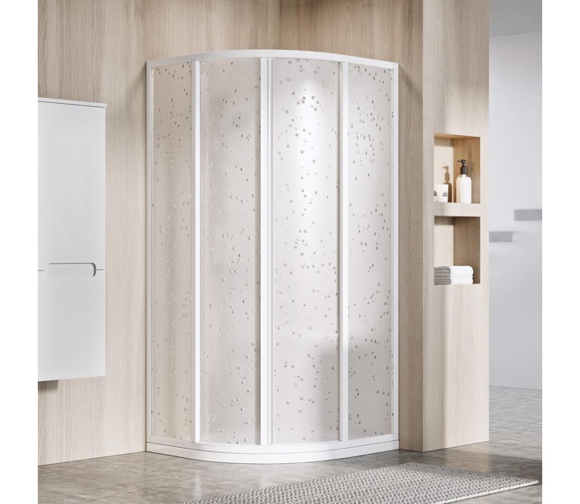 Ravak 3114O10211 - Sprchový kout čtyřdílný čtvrtkruhový SUPERNOVA 80x80 cm bílá 3114O10211