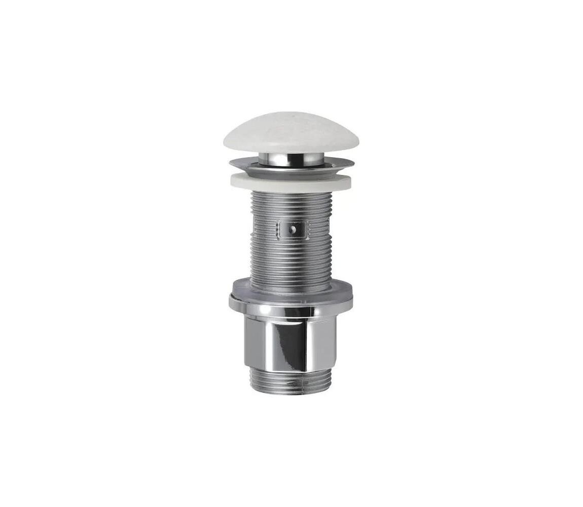 Sapho - Umyvadlová výpusť Click-Clack BLOK pr. 6,7 cm mramor/bílá 2401-921