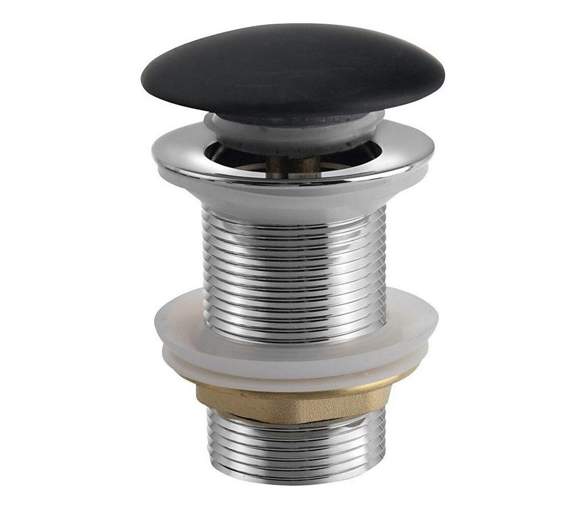 Sapho - Umyvadlová výpusť Click-Clack BLOK pr. 6,7 cm marquin/matná černá 2401-931