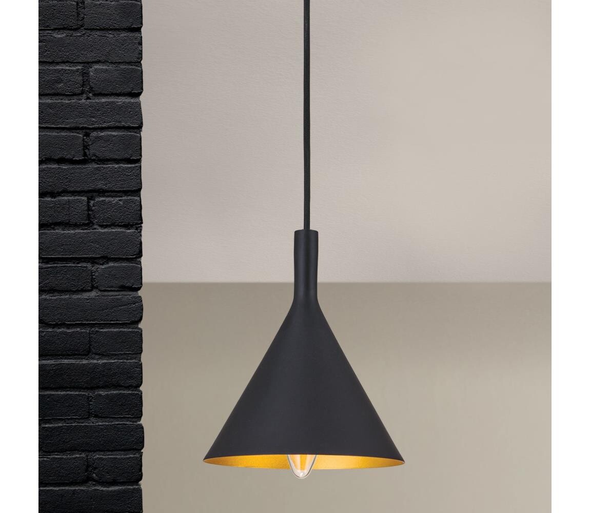 Orion - Lustr na lanku GUNDA 1xE14/40W/230V pr. 16,5 cm černá/zlatá HL 6-1627 schwarz-gold