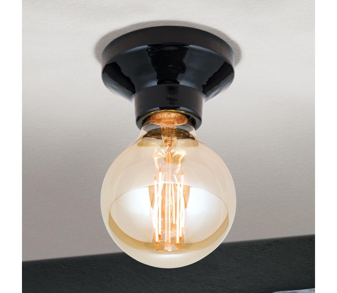 Orion - Stropní svítidlo FROST 1xE27/60W/230V černá DL 7-679 schwarz/Kera