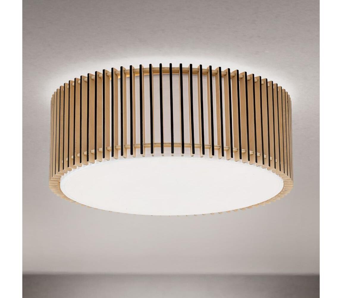 Orion - Stropní svítidlo TARTA 3xE27/40W/230V pr. 50 cm béžová DL 7-794/50 Holz/schwarz