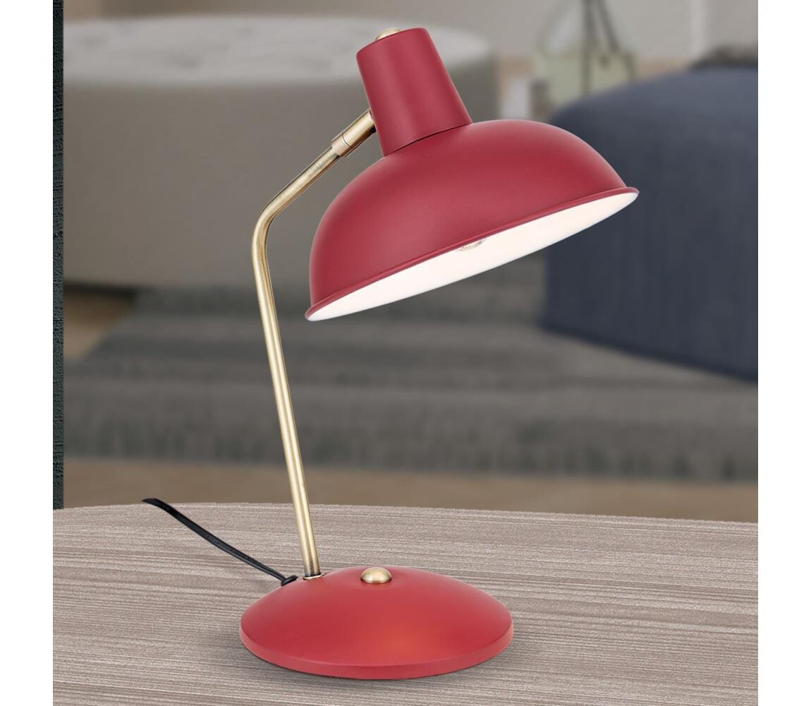 Orion - Stolní lampa FEDRA 1xE14/40W/230V červená/mosaz LA 4-1190 rot/Patina