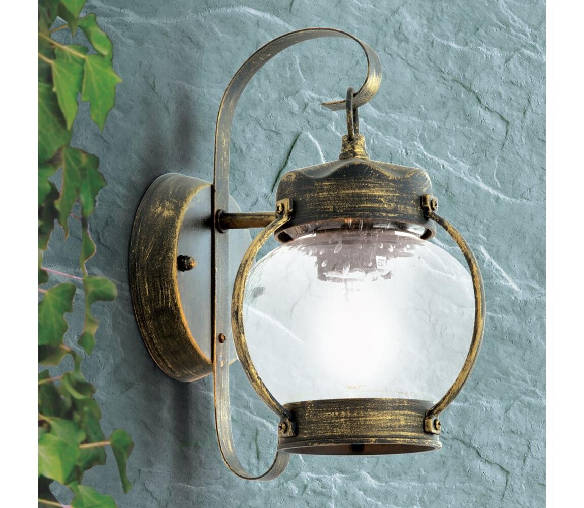 Orion - Venkovní nástěnná lampa TAVERNA 1xE27/60W/230V IP23 bronz/patina AL 11-1165 schwarz-gold