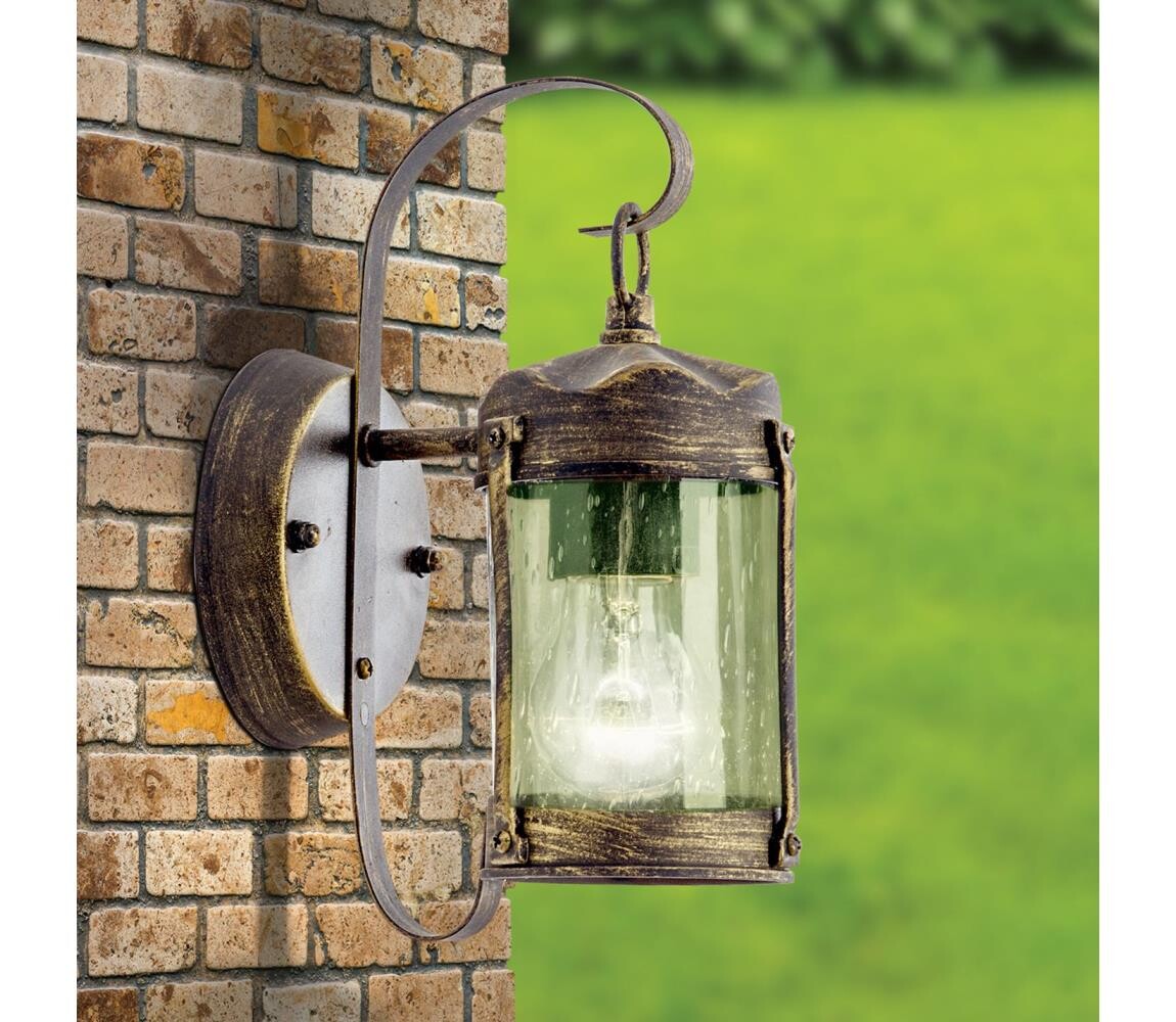 Orion - Venkovní nástěnná lampa TAVERNA 1xE27/60W/230V IP23 bronz/patina AL 11-1169 schwarz-gold