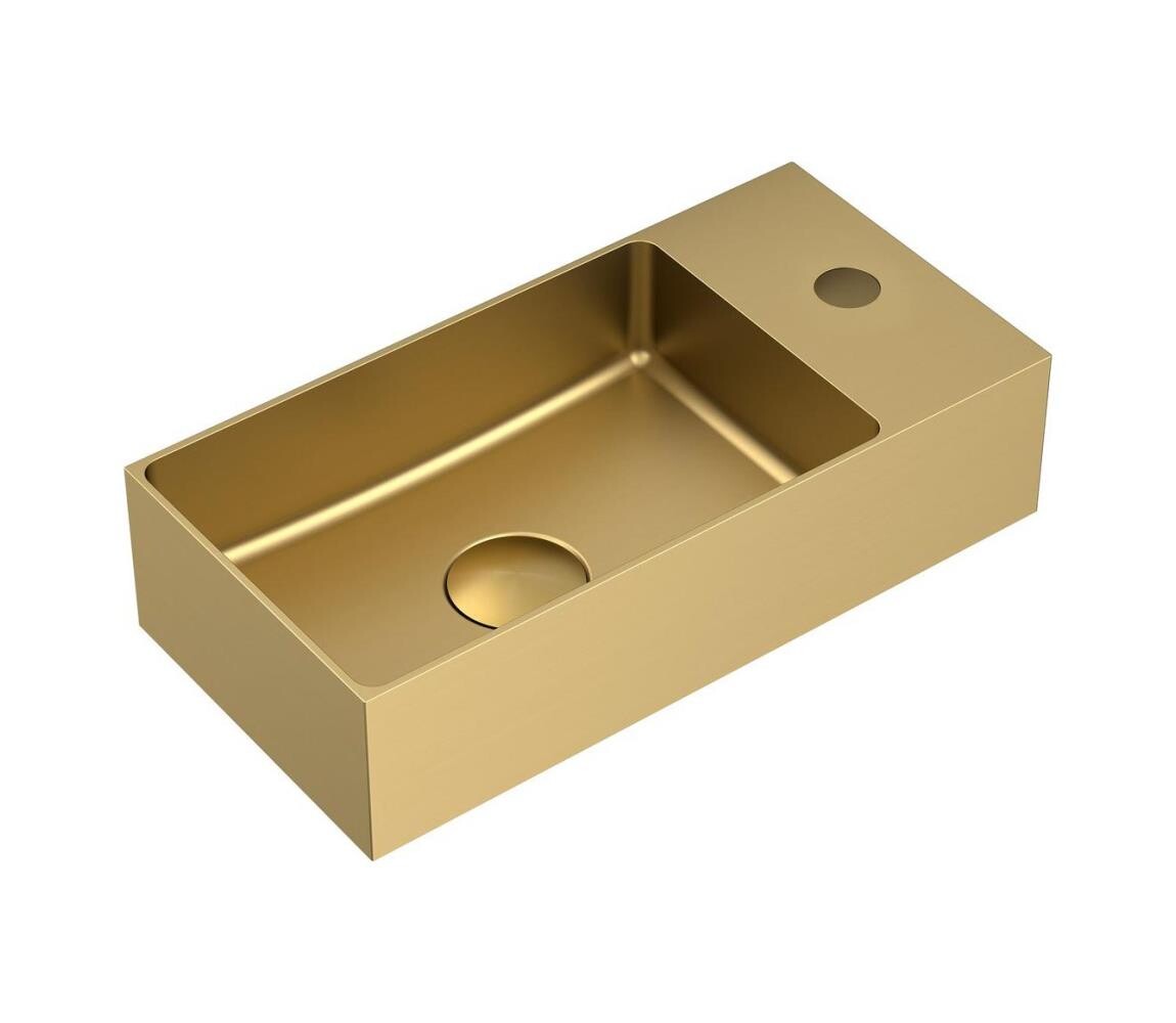 Sapho - Závěsné umyvadlo AURUM 36,5x18 cm matná zlatá AU204
