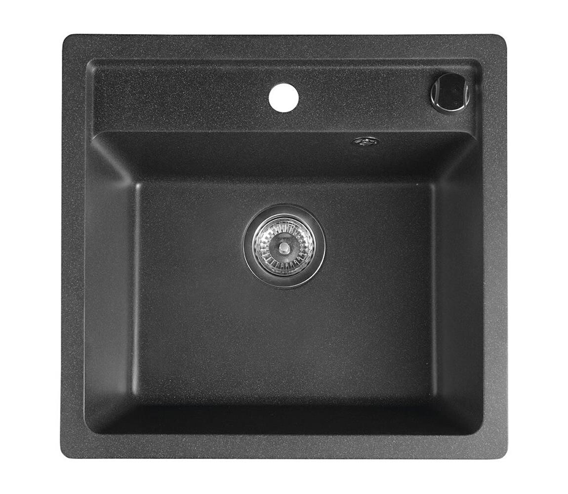 Sapho - Kuchyňský dřez 53x50 cm granit/černá GR1034
