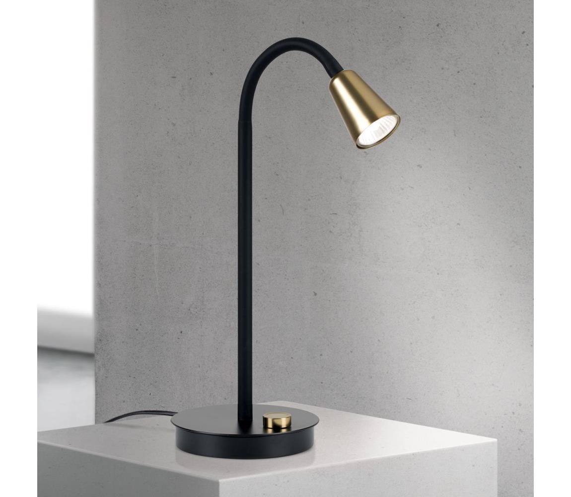 Orion - Stmívatelná flexibilní stolní lampa DOTTY 1xGU10/10W/230V černá/mosaz LA 4-1235/1 schwarz/MS