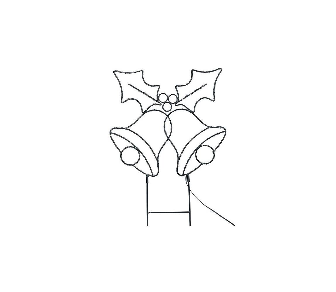 1V289 - LED Venkovní vánoční dekorace 100xLED/3xAA IP44 teplá zvonky 1V289