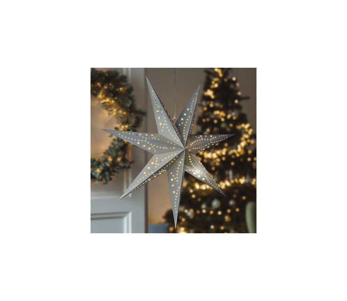 1V294 - LED Vánoční dekorace 20xLED/2xAA teplá bílá stříbrná hvězda 1V294
