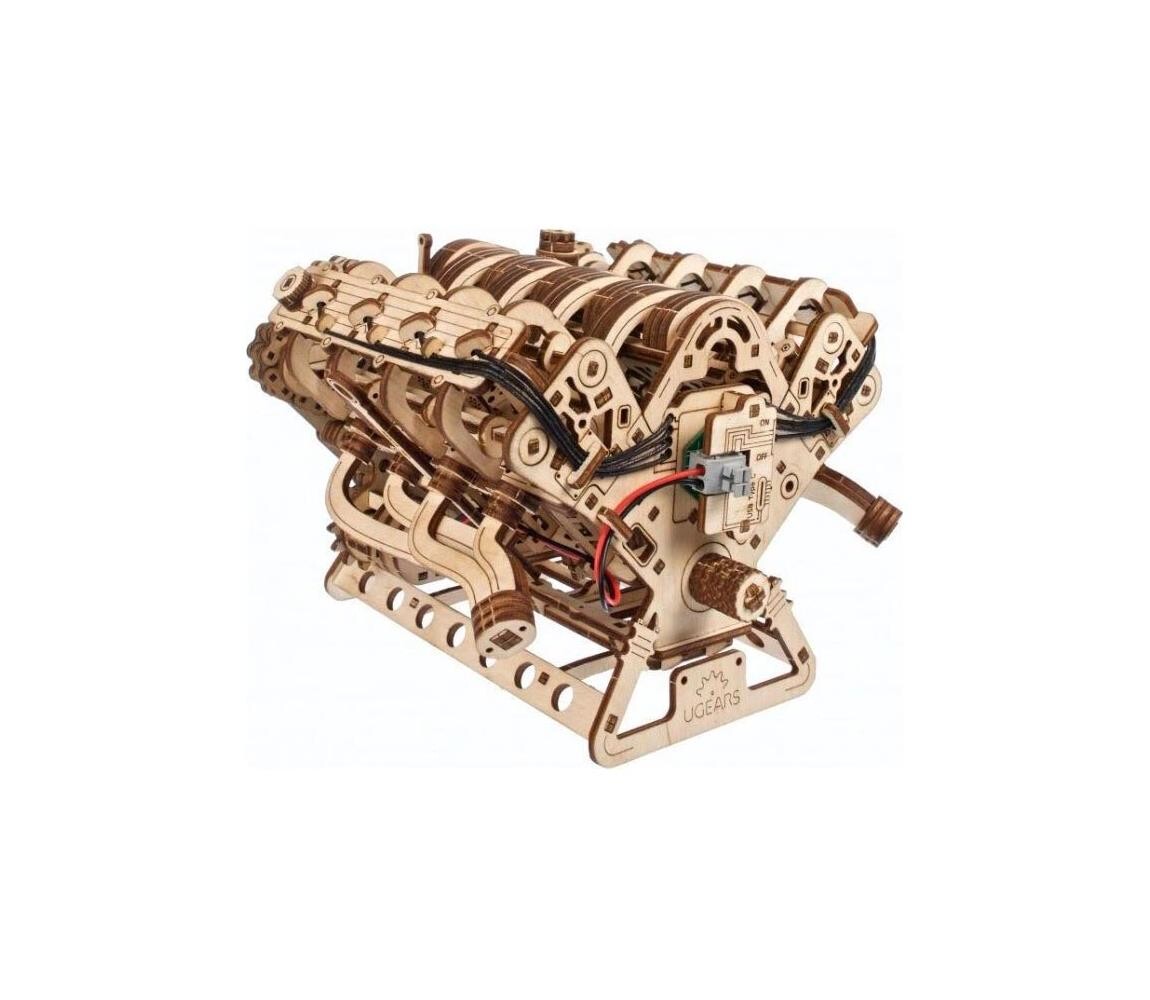 Ugears - 3D dřevěné mechanické puzzle Motor V8 UG70156