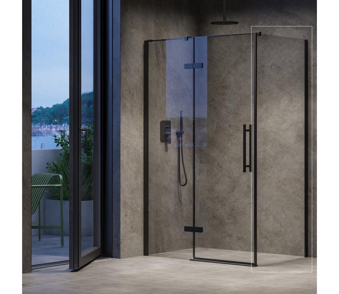 Ravak X9VVA0300Z1 - Pevná sprchová stěna COOL 100x195 cm černá X9VVA0300Z1