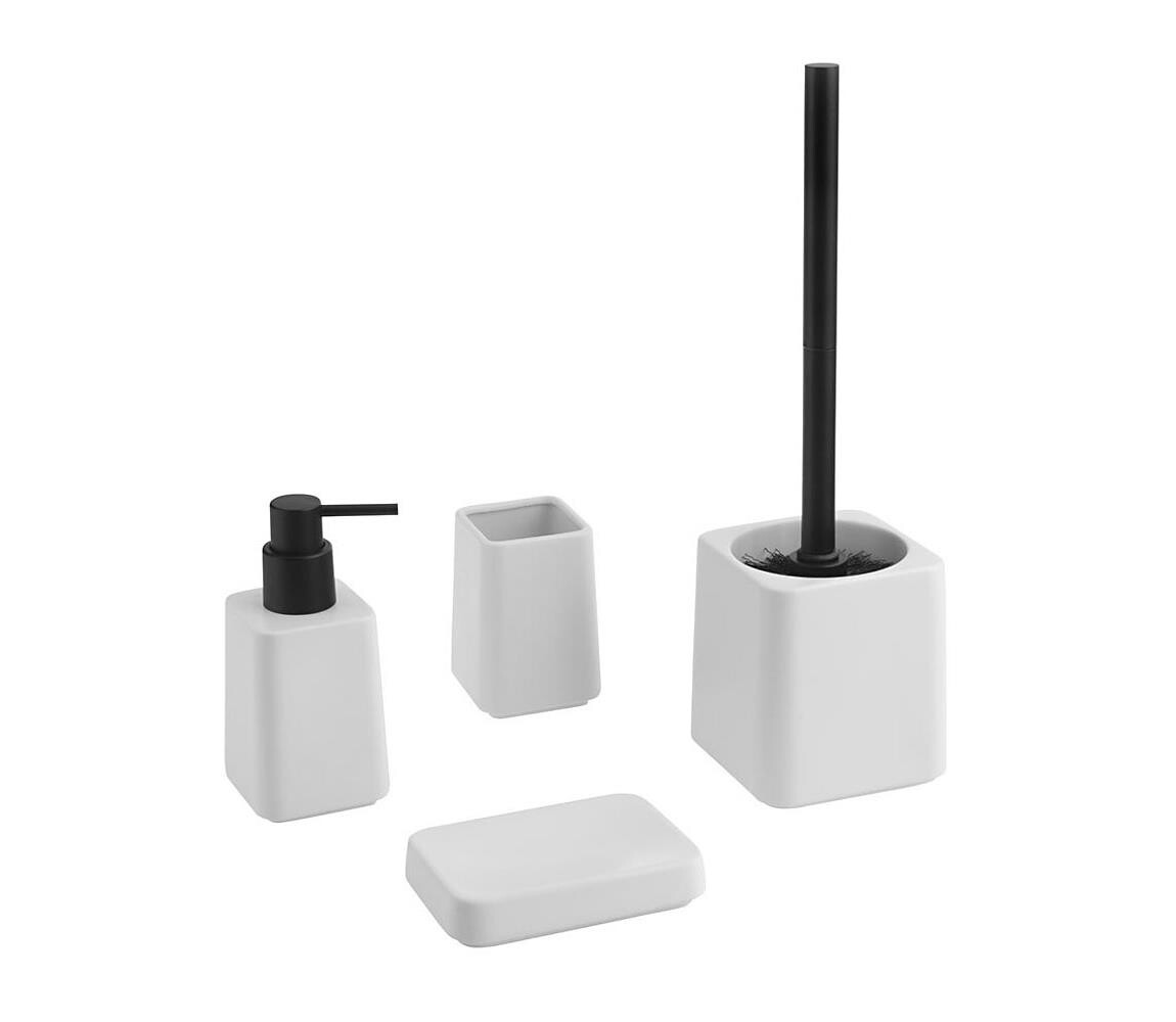 Sapho - Koupelnový set 4 ks bílá/černá PW420