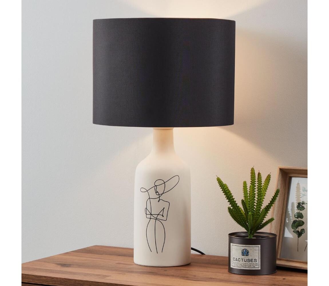 Eglo 43824 - Stolní lampa VINOZA 1xE27/40W/230V černá/bílá 43824