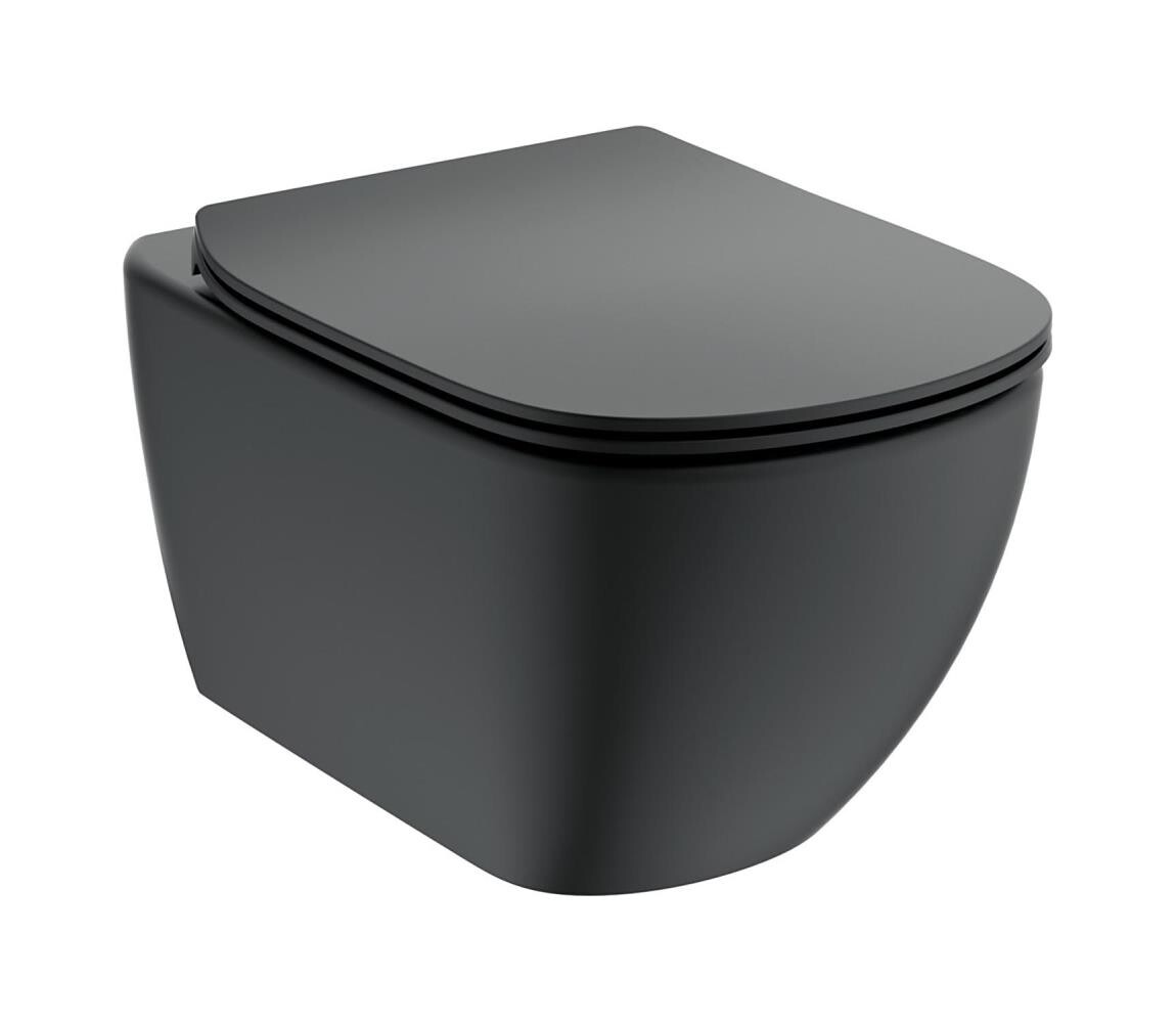 Ideal Standard T3546V3 - Závěsné WC s prkénkem SoftClose TESI keramika/černá T3546V3