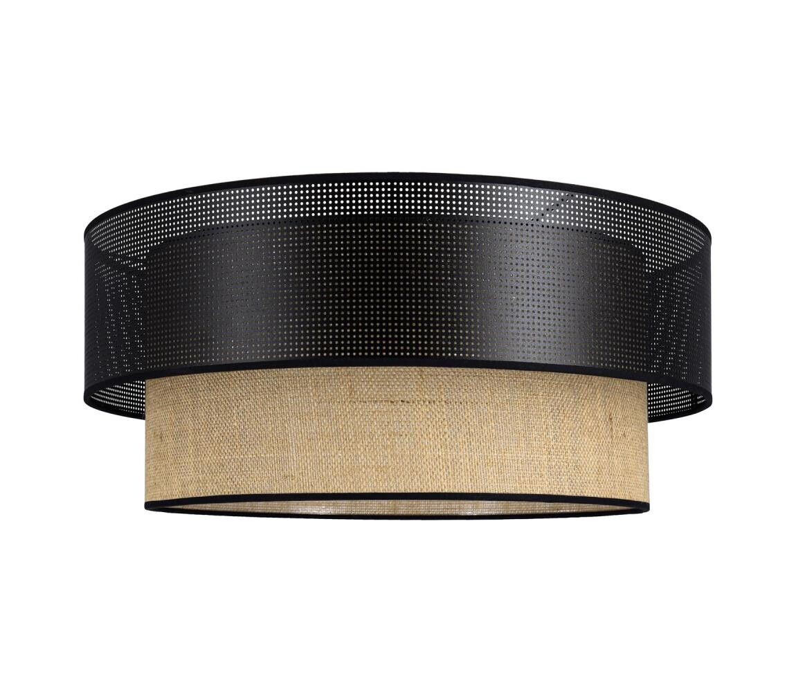 Stropní svítidlo BORHO 1xE27/60W/230V pr. 40 cm černá/juta 0253