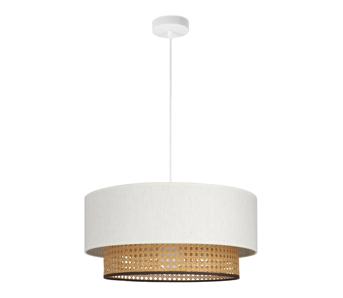 Lustr na lanku NATIA 1xE27/60W/230V bílá/hnědá H0237