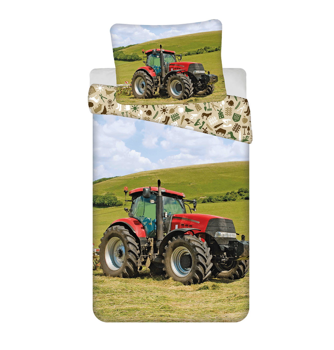 Jerry Fabrics Bavlněné povlečení 140x200 + 70x90 cm - Traktor