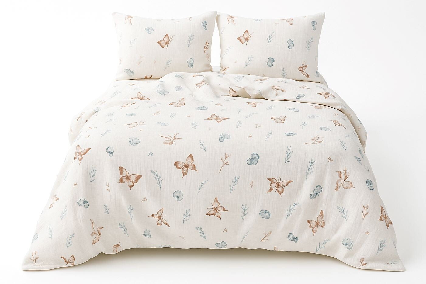 Matex Mušelínové povlečení 140x200 + 70x90 cm - Motýlci