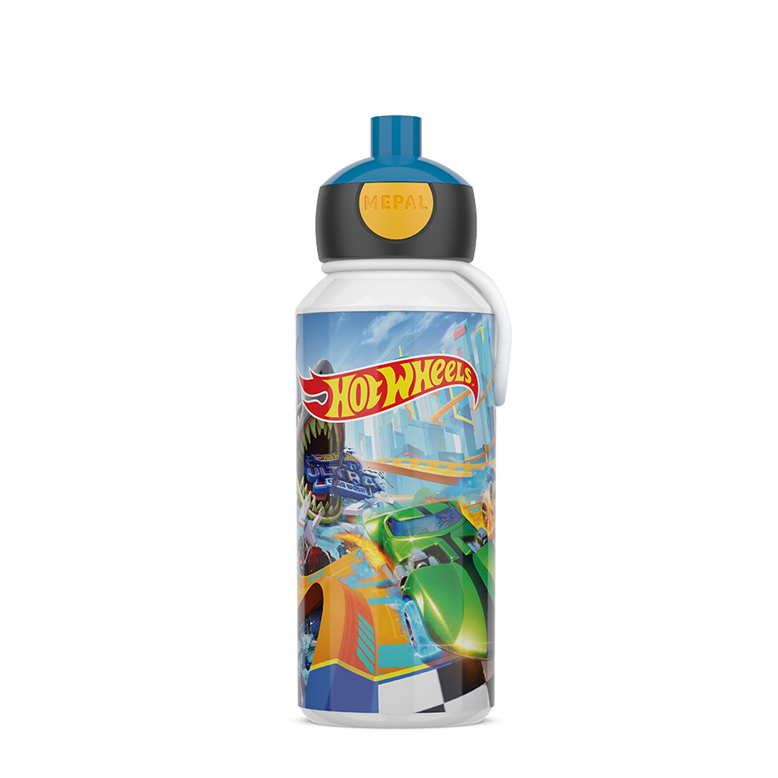 Dětská láhev na vodu s pítkem Campus, 400ml, Mepal, Hot wheels