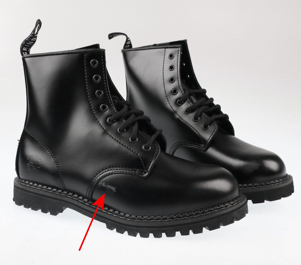 boty GRINDERS - CEDRIC - BLACK - POŠKOZENÉ 46