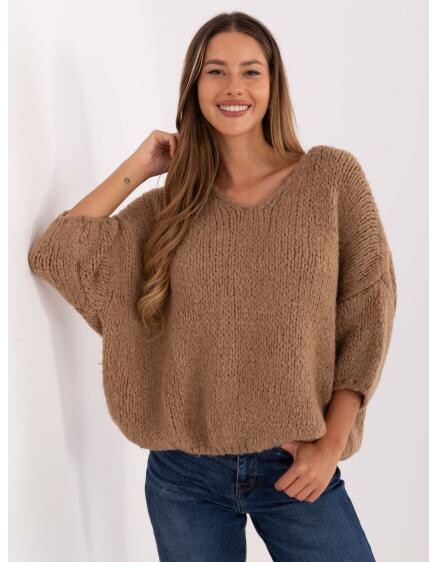 Camelový dámský svetr s příměsí alpaky