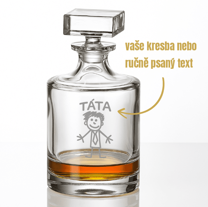 Dekorant Karafa na lihoviny s ručně psaným textem nebo obrázkem 500 ml