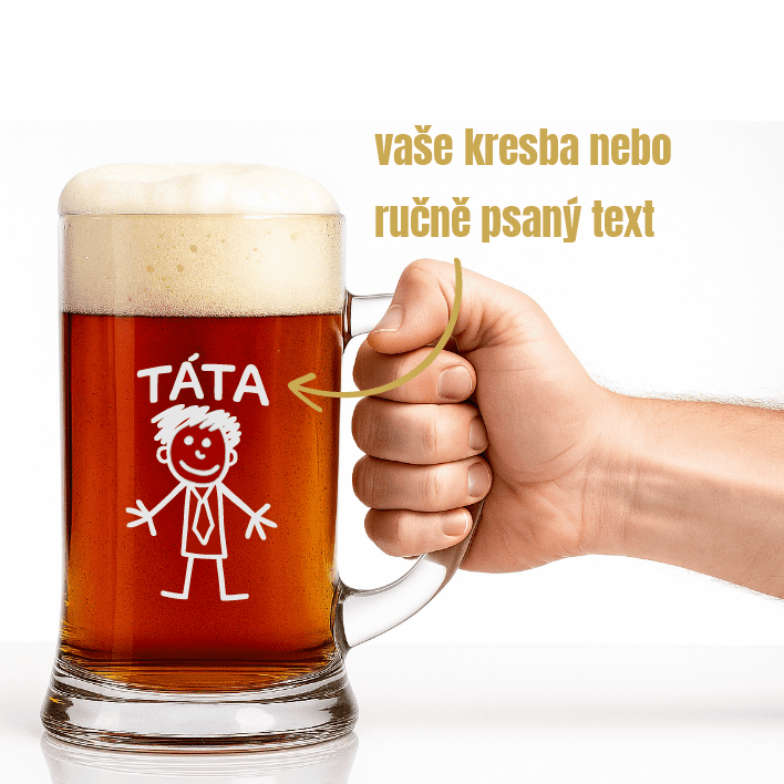 Dekorant Pivní tuplák s ručně psaným textem nebo obrázkem 1000 ml 1KS