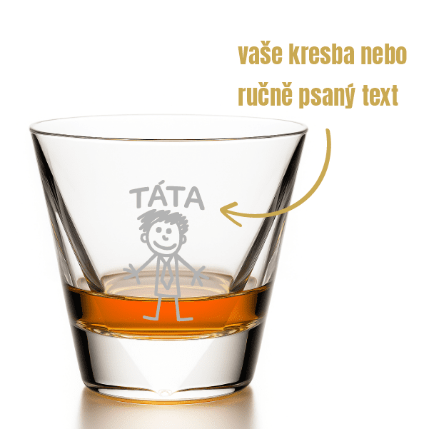 Dekorant Sklenice na lihoviny s ručně psaným textem nebo obrázkem Triangle 320 ml 1KS