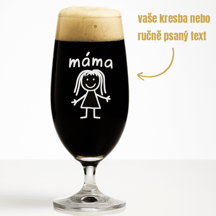 Dekorant Sklenice na pivo s ručně psaným textem nebo obrázkem Colibri 380 ml 1KS