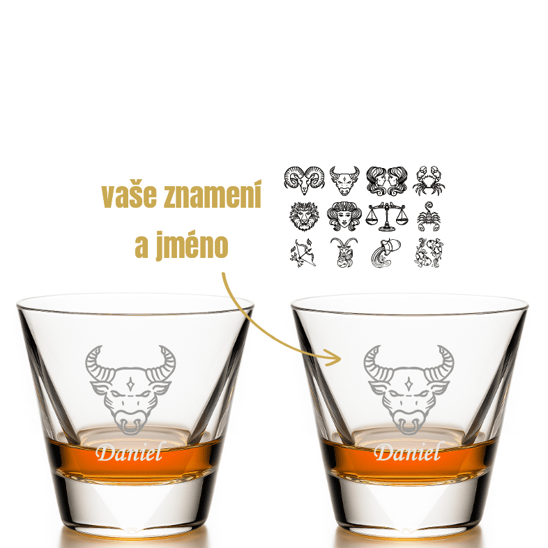 Dekorant Sklenice na lihoviny se znamením zvěrokruhu Triangle 320 ml 1KS