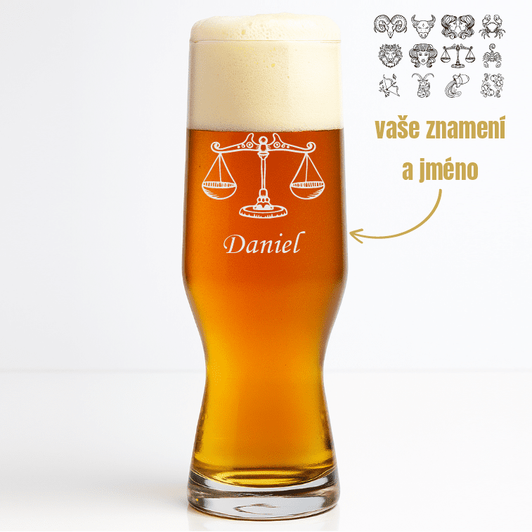 Dekorant Sklenice na pivo se znamením zvěrokruhu BEER CRAFT 550 ml 1KS
