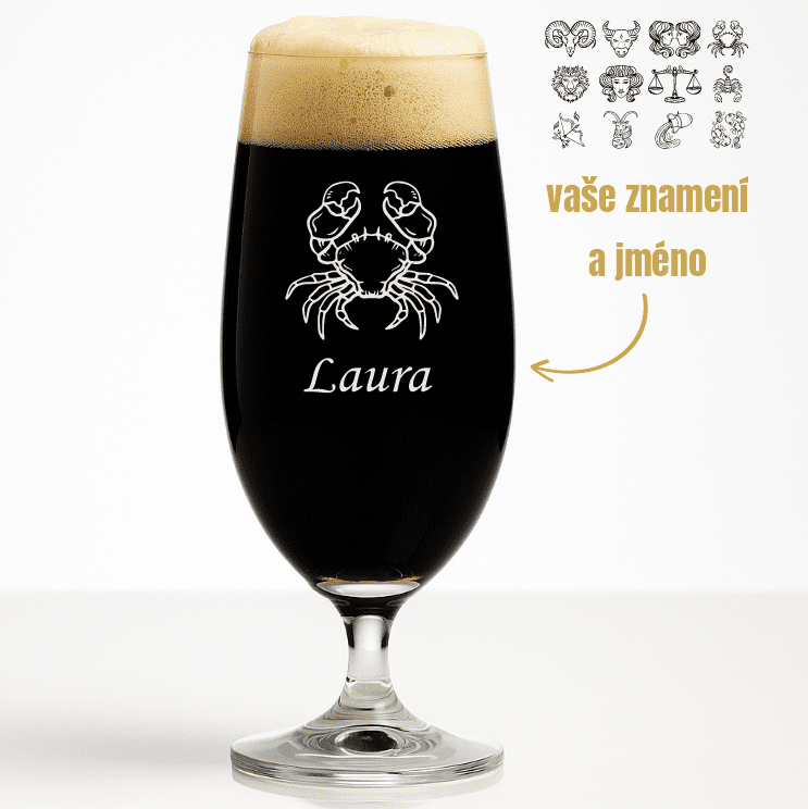 Dekorant Sklenice na pivo se znamením zvěrokruhu Colibri 380 ml 1KS